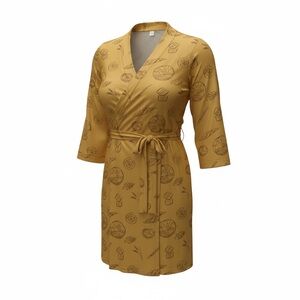 Kate Quinn Mustard Patterned Robe